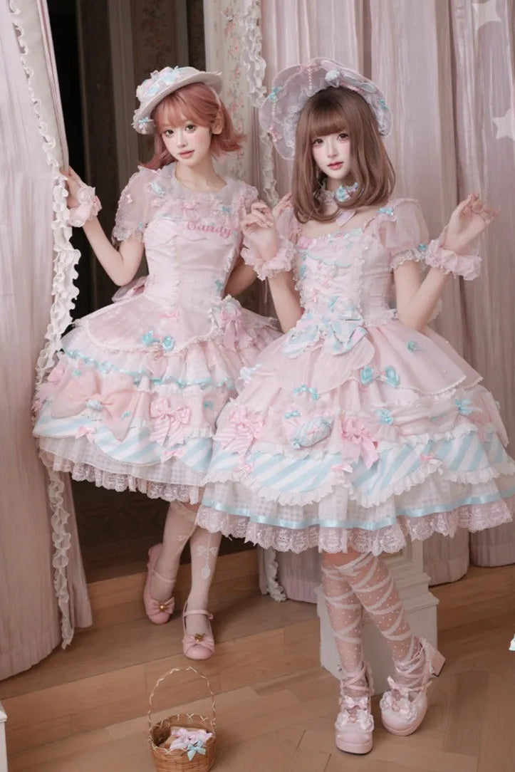 Candy Room Sweet Cake Lolita OP Pink Blue Pastel