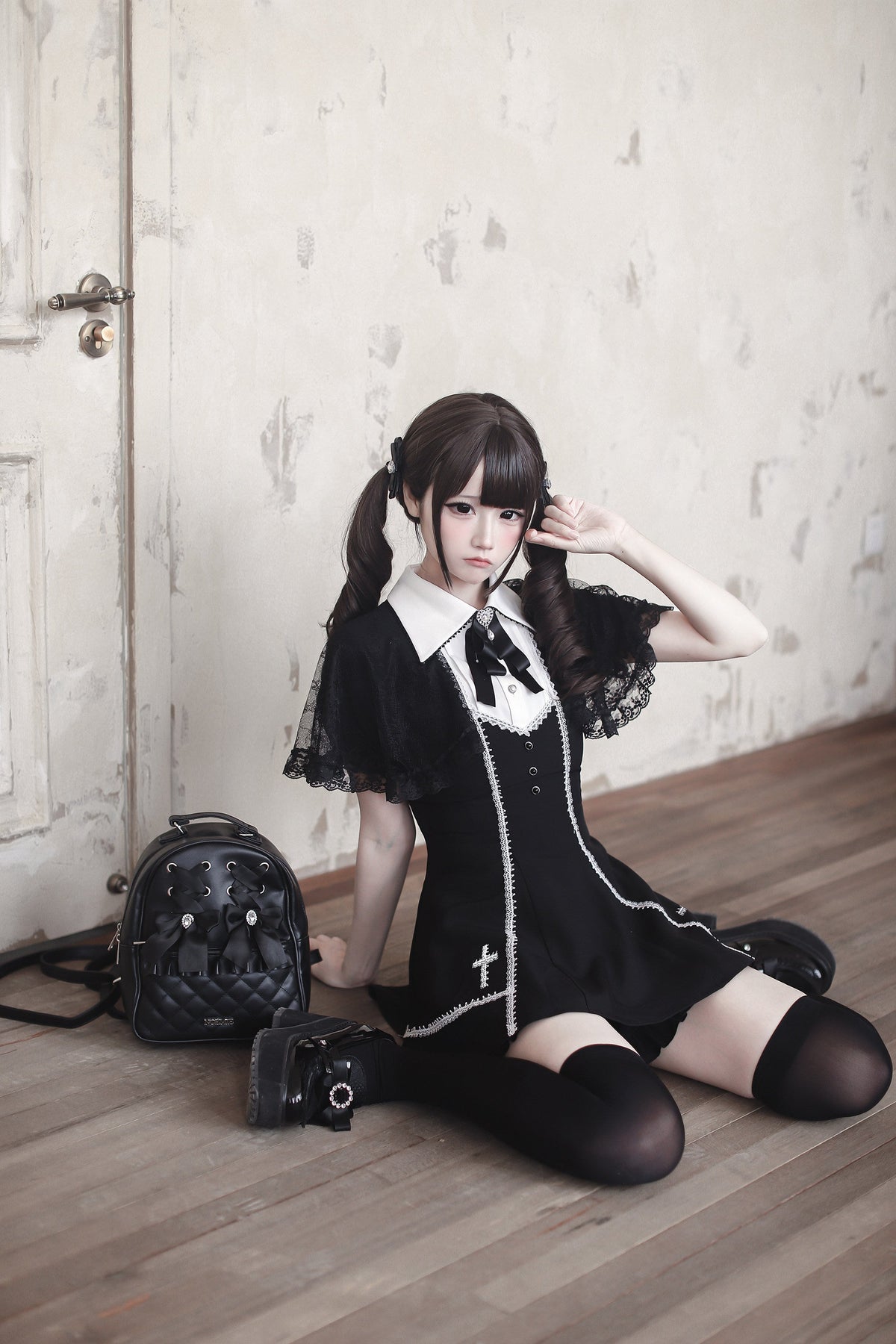 Night Eclipse Lace Cloak Jirai Kei Gothic Dress