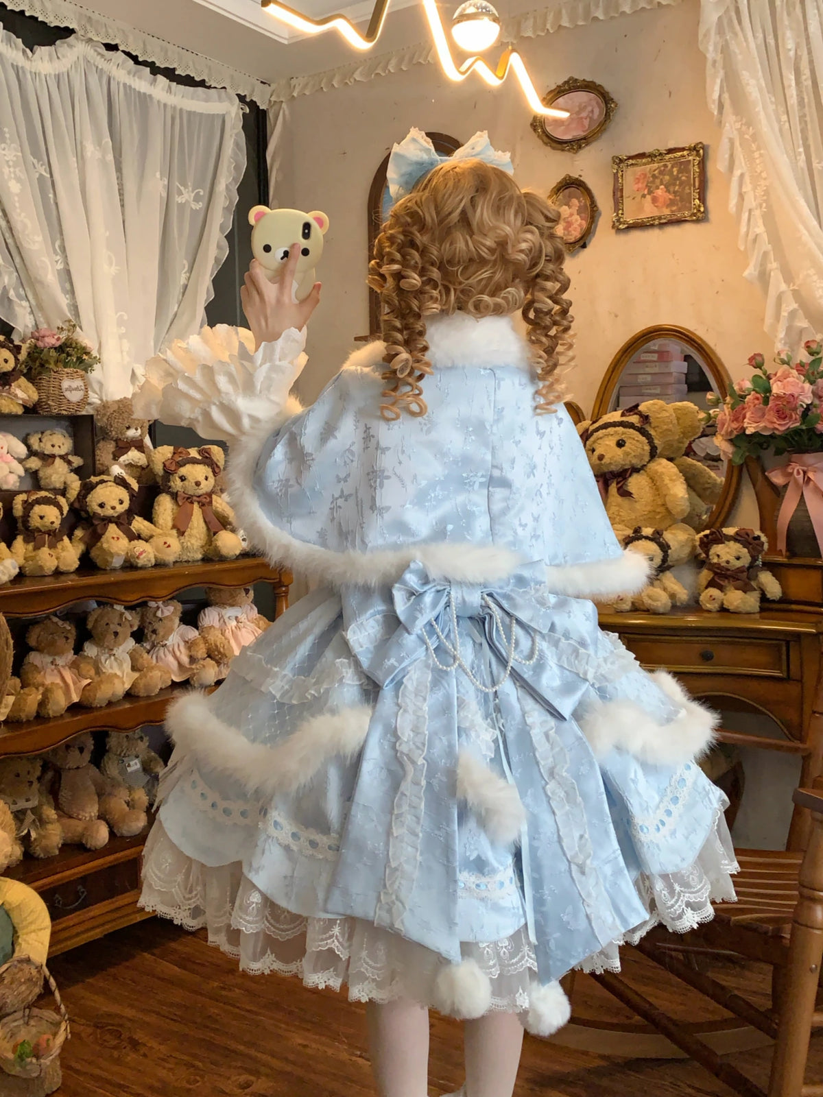 Snowfall Letter Lolita Autumn Winter Plush JSK Dress