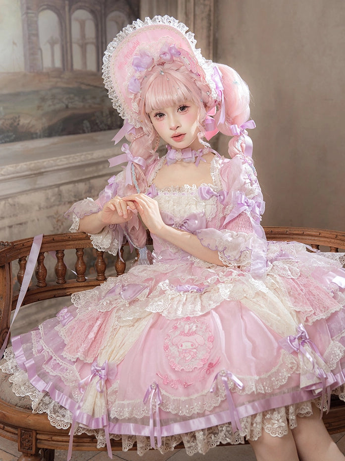 Sanrio Collaboration Series My Melody Dancing Lolita Curtain OP Dress