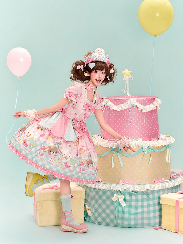 Sugarbunnies Collaboration Lolita Patchwork OP Dress