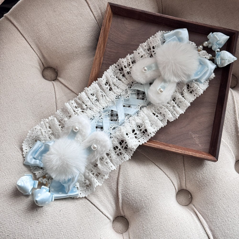 Lolita Kawaii Fluffy Bunny Headband LA1009