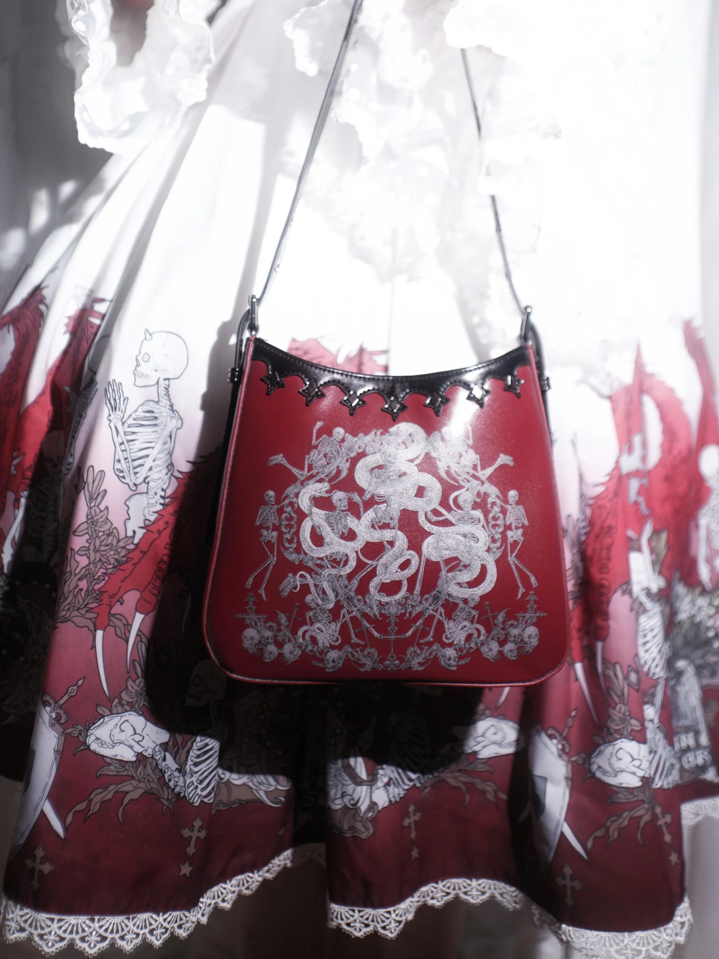 Snake Bone Hell Gothic Mini Ita Underarm Shoulder Bag