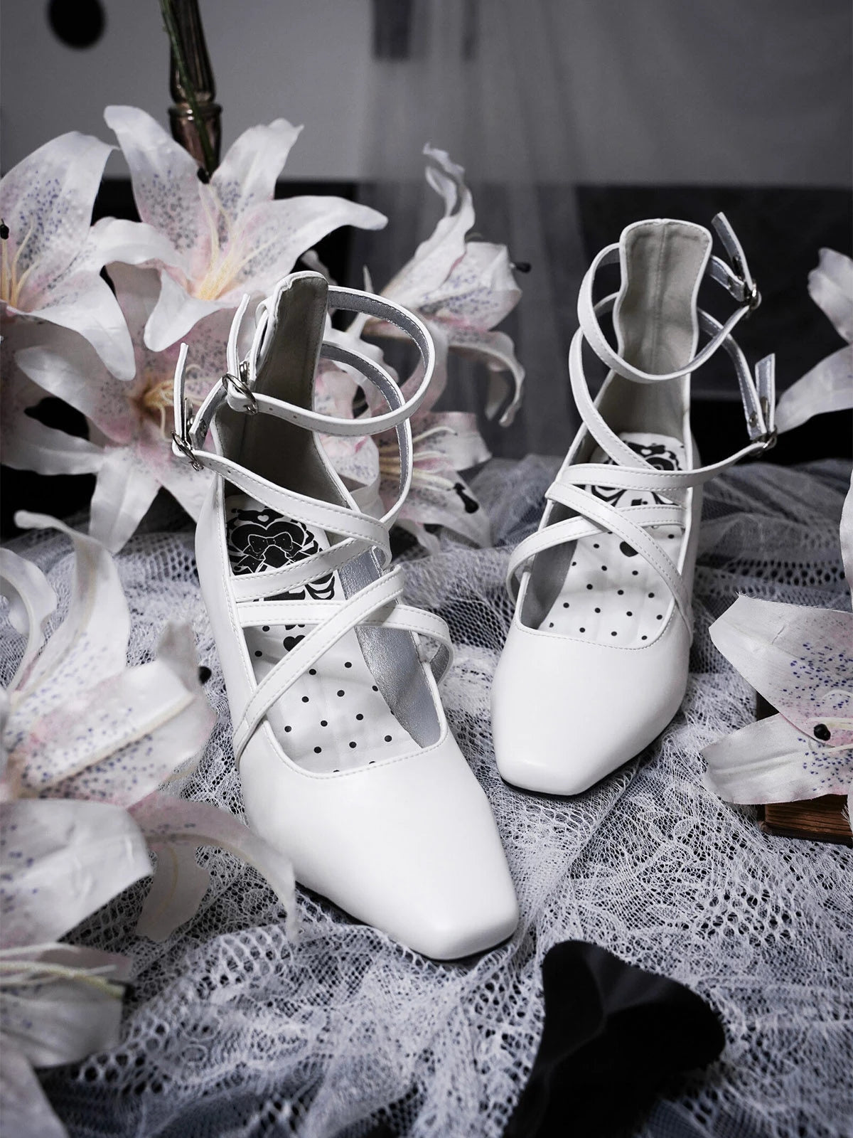 Rose Cross Lolita Gothic Wedge Heel Shoes