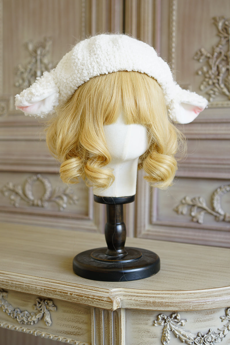 Lolita Sweet Fluffy Lamb Ear Beret Hat LA1012