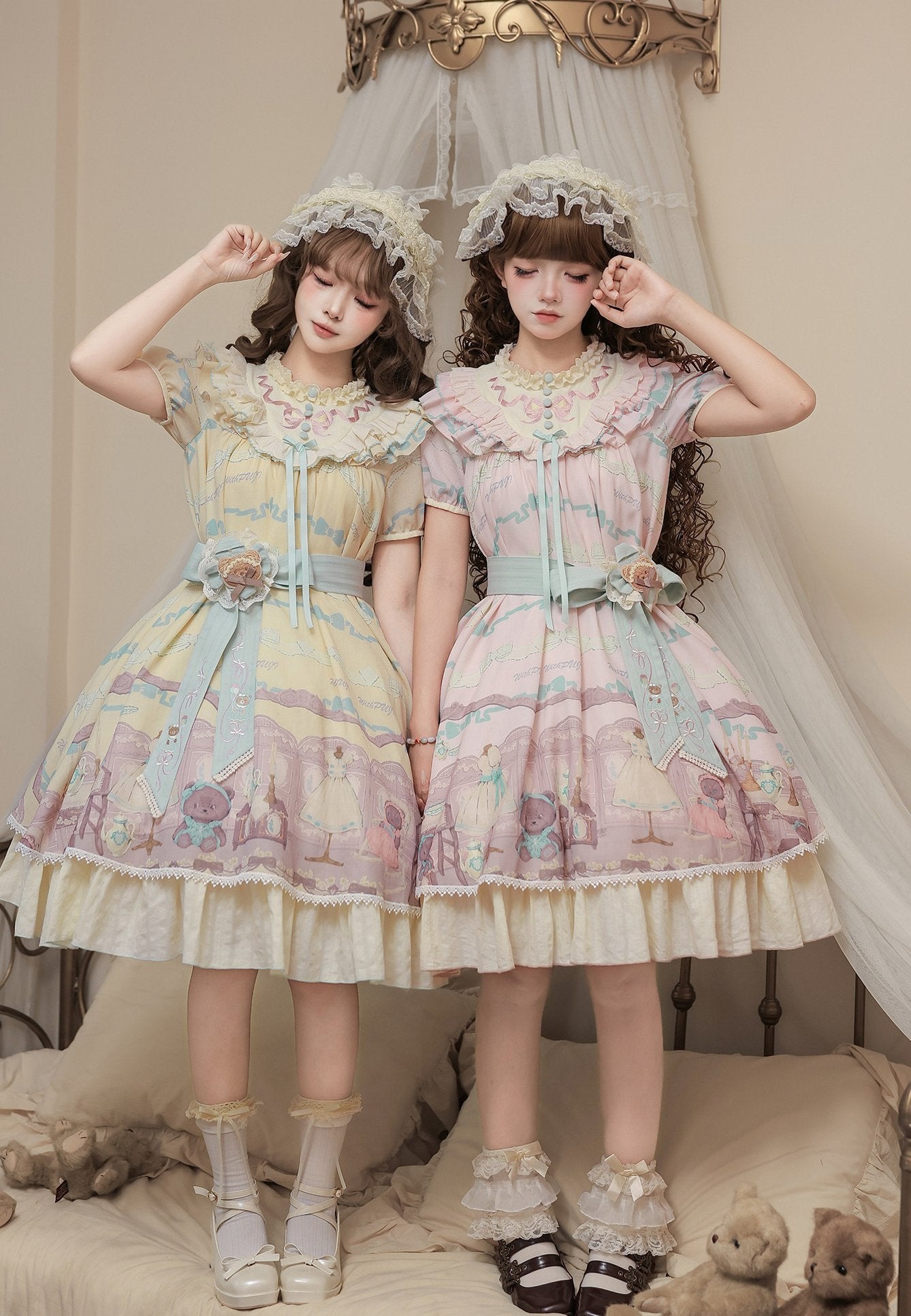 Frosted Bear Dollhouse Antique Doll Lolita OP Dress