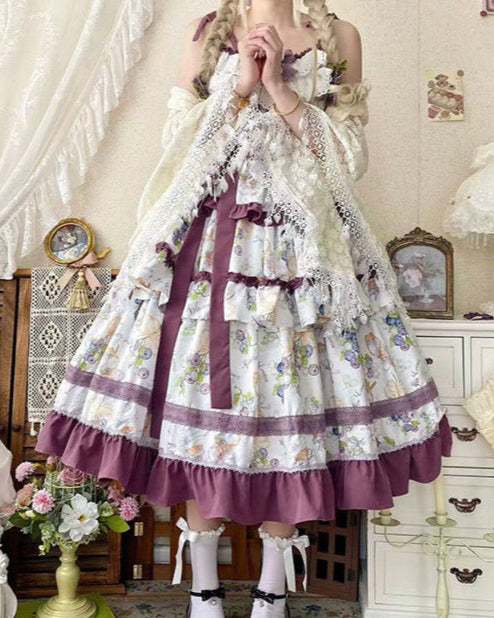 Lolita Blueberry Print Voluminous JSK LC1008