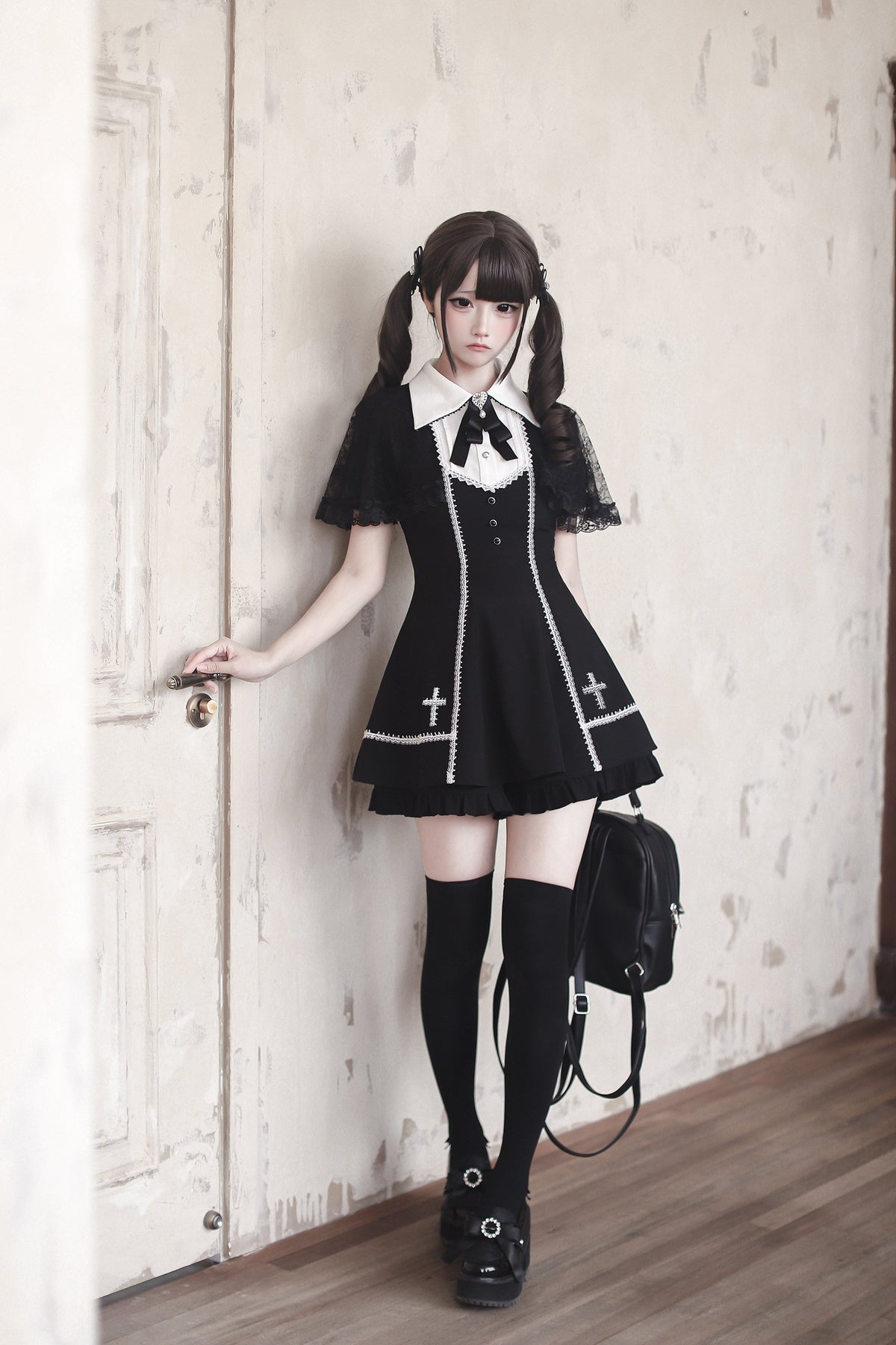Night Eclipse Lace Cloak Jirai Kei Gothic Dress