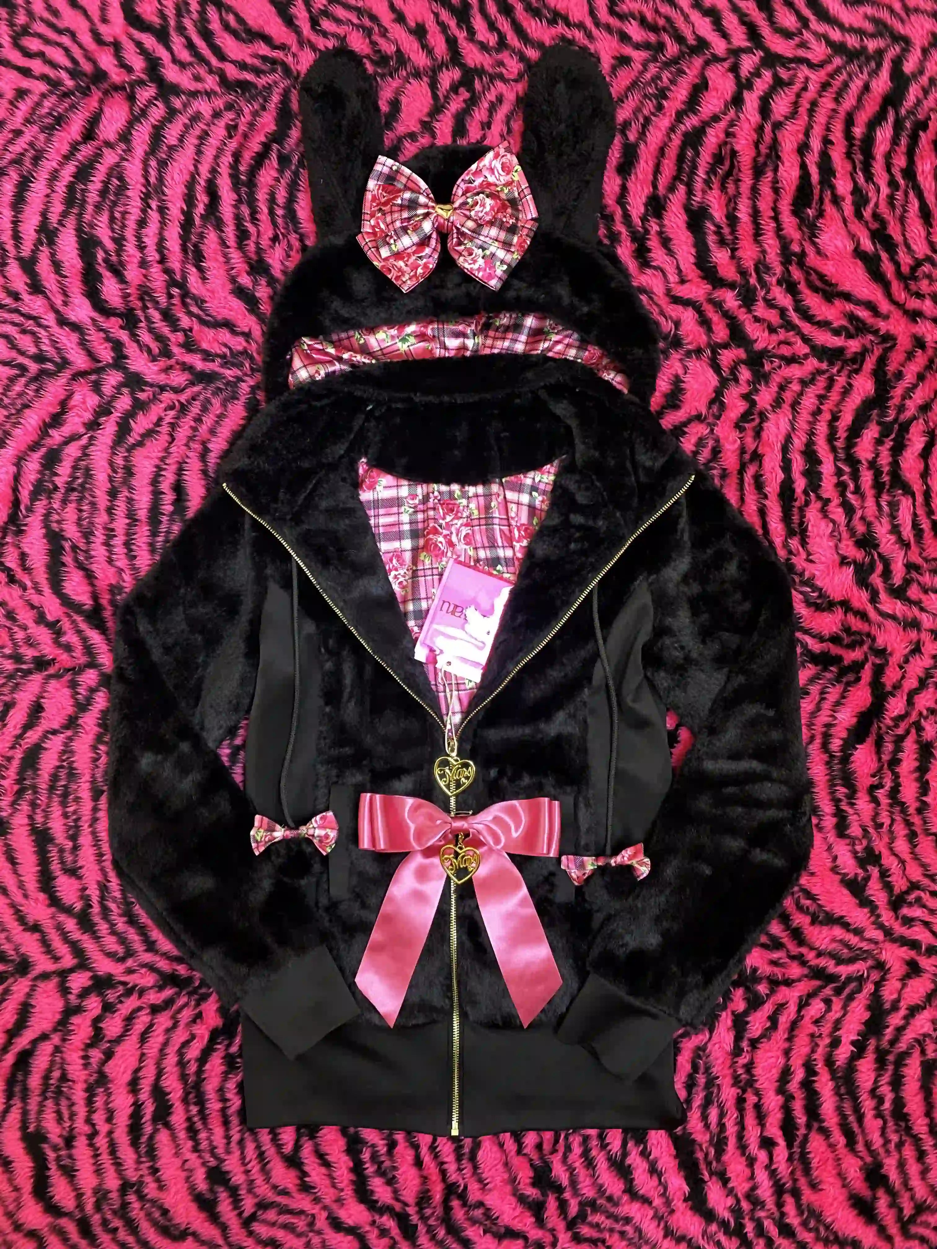 Japanese Bunny Ear Plush Jacket Hime Gal Shibuya Gyaru Style