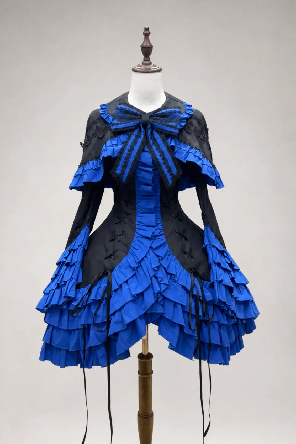 Dark Gothic Doll Twin Stars Lolita Blue OP Dress