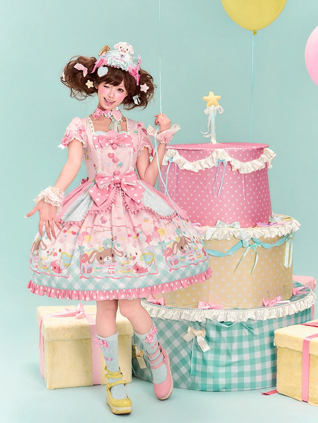 Sugarbunnies Collaboration Lolita Patchwork OP Dress
