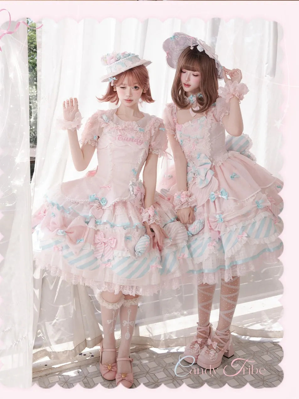 Candy Room Sweet Cake Lolita JSK Pink Blue Pastel