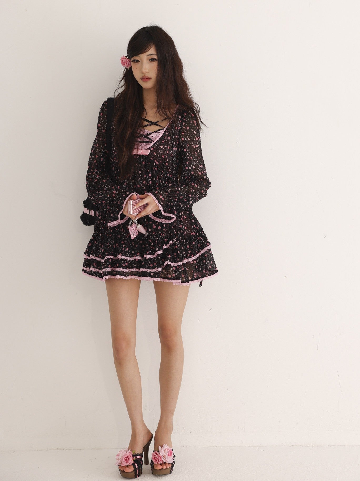 Leopard Lace Hime Gyaru Hot Girl Dress