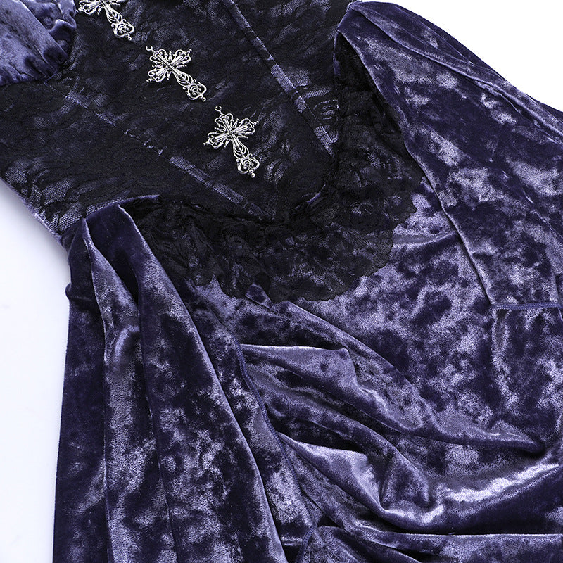Lolita Gothic Halloween Purple Dress Set LG1016