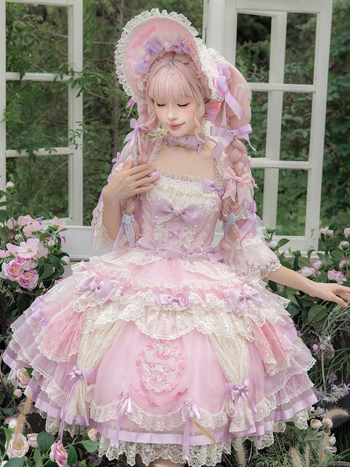 Sanrio Collaboration Series My Melody Dancing Lolita Curtain OP Dress