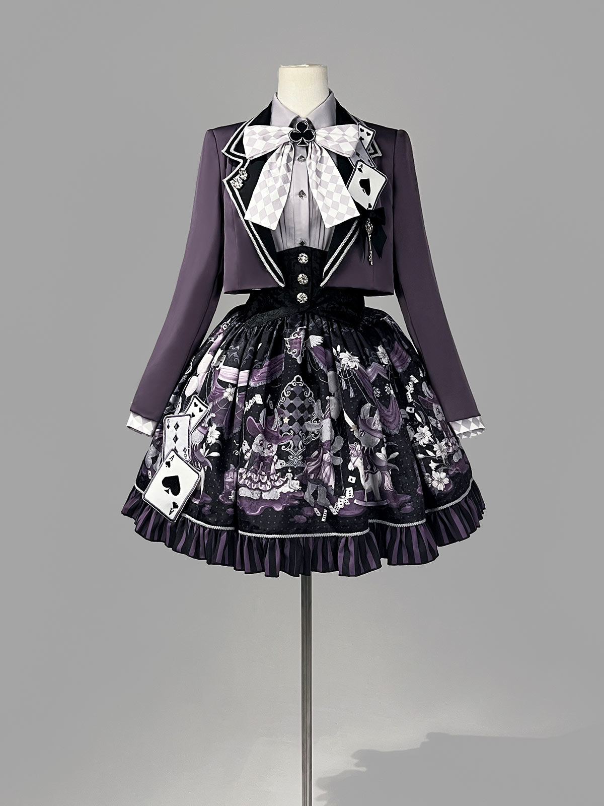 Purple Mirror Lolita Gothic Academic Halloween Dress Set