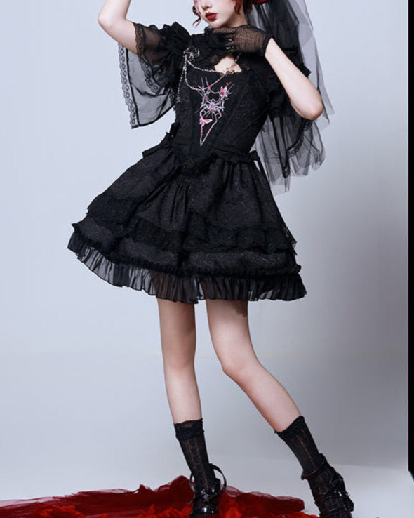 Lolita Punk Spider Dark Style Dress LG1055