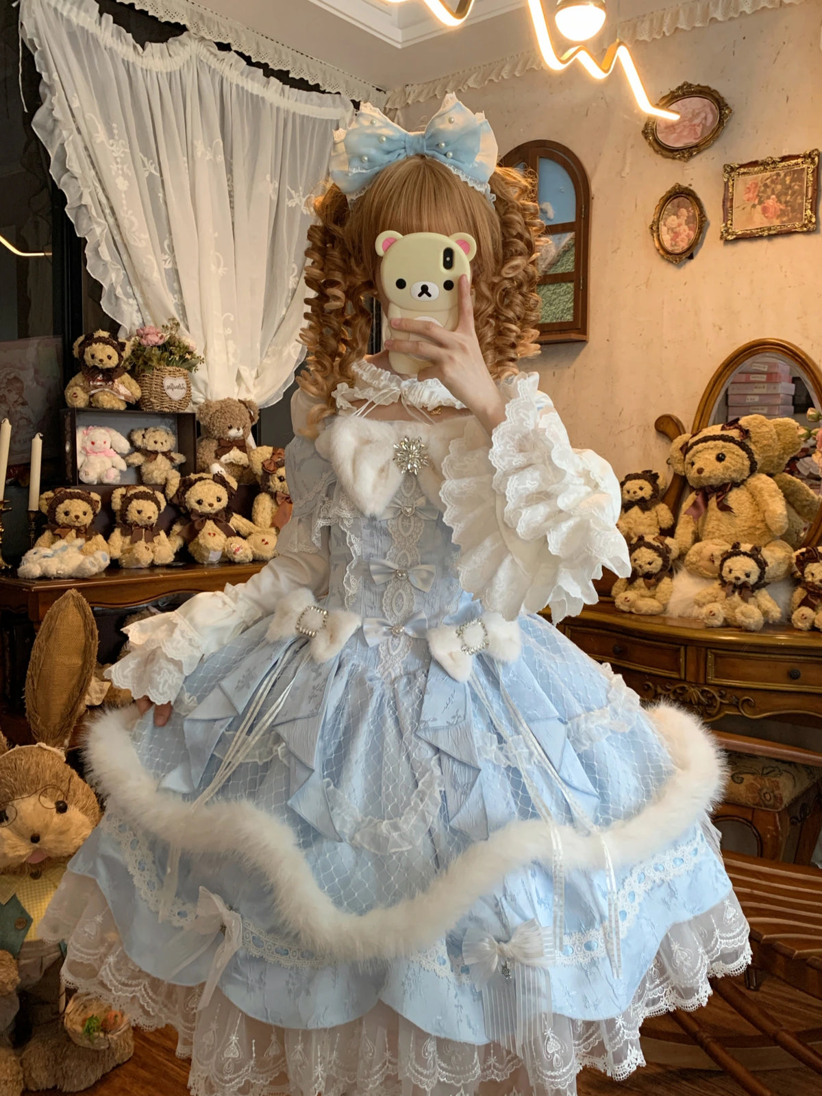 Snowfall Letter Lolita Autumn Winter Plush JSK Dress