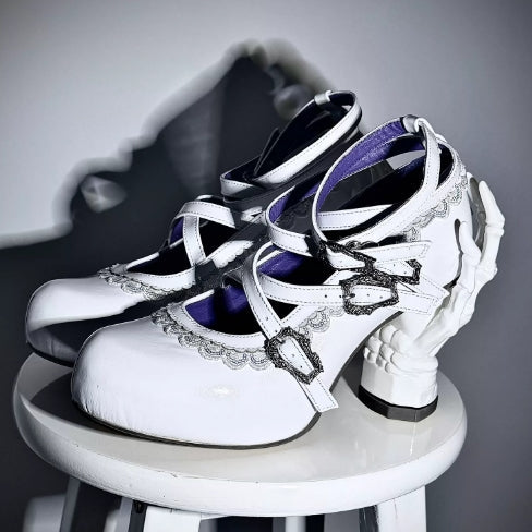 Sacred Bone Diary Skeletal Hand Heel Gothic Lolita Heels