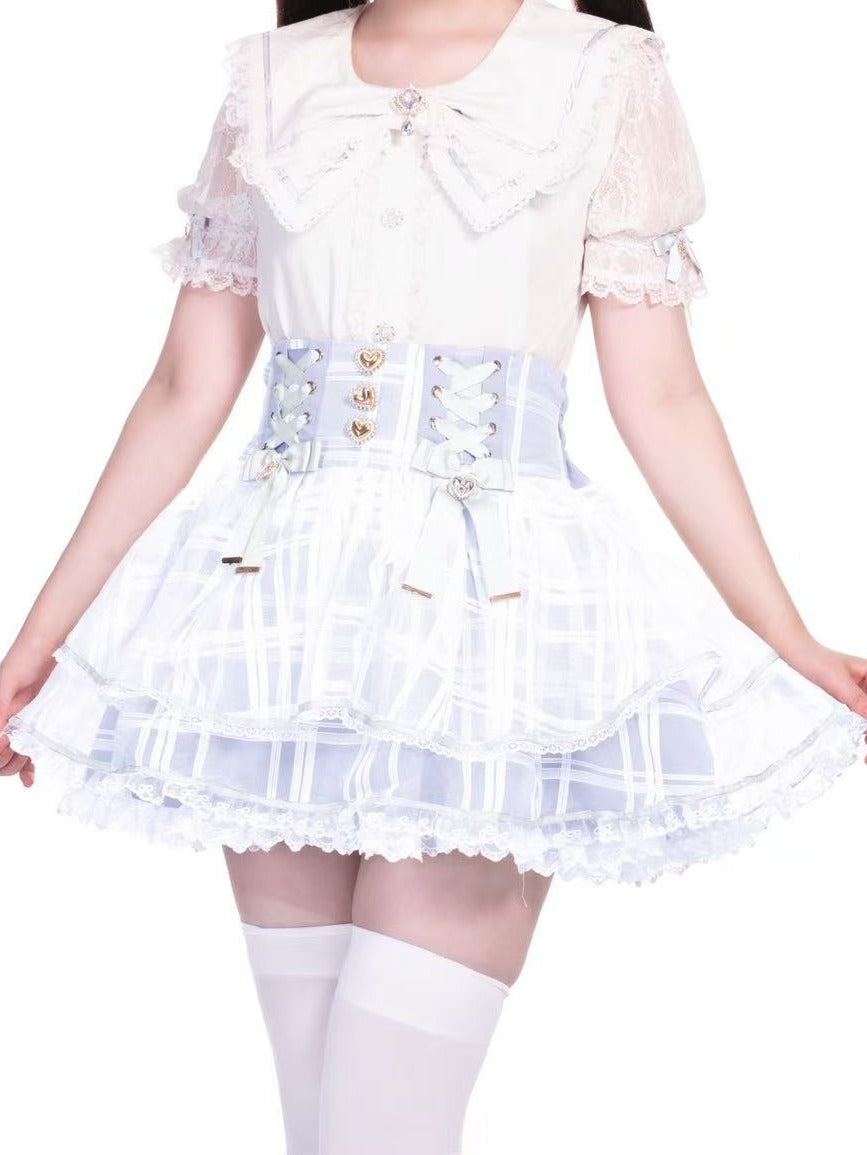 Lolita Seisokei Organza Lace-up Skirt LR1004
