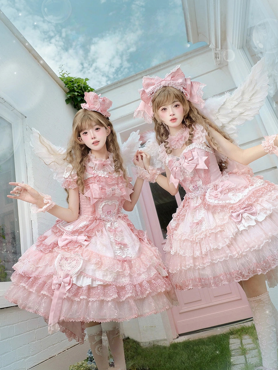 Beloved Swan Gorgeous Sweet Pink Lolita JSK & OP Dress