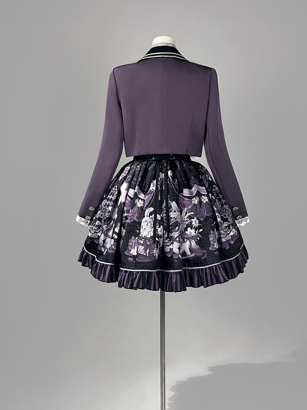 Purple Mirror Lolita Gothic Academic Halloween Dress Set