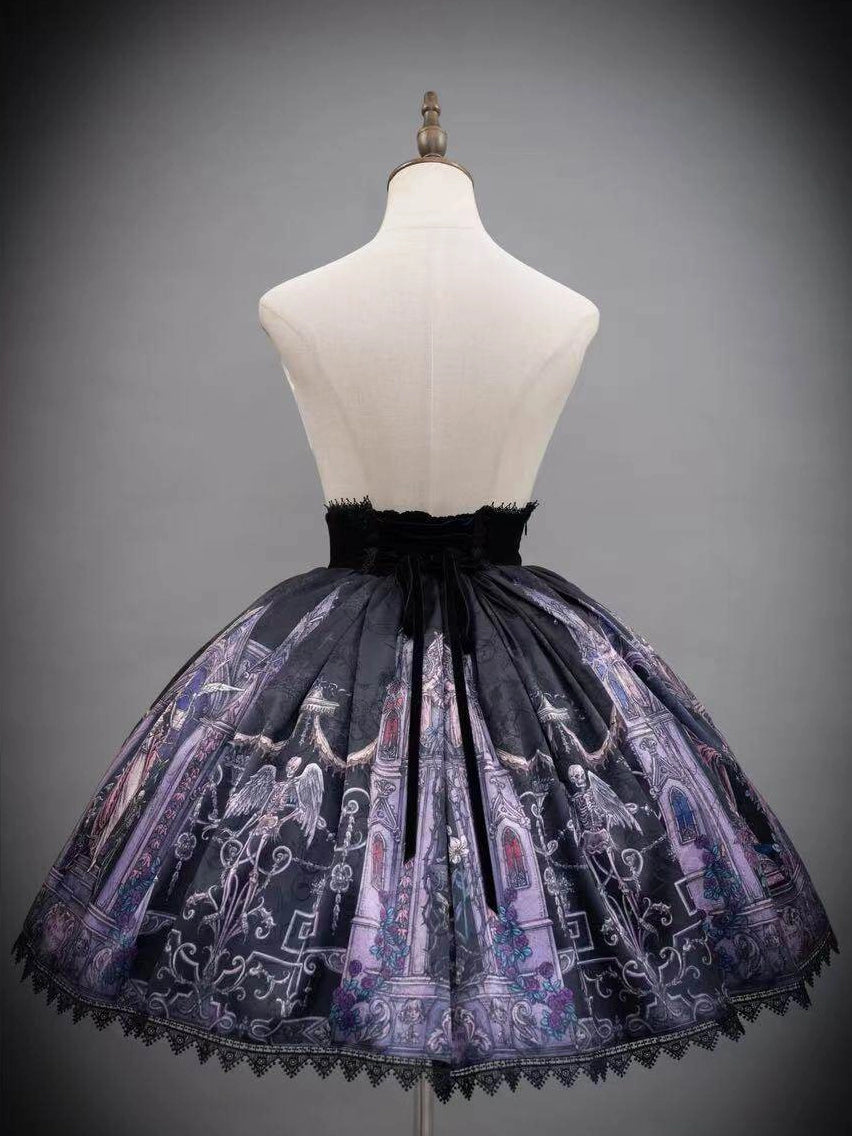 Rose Church Lolita Gothic Irregular Top & SK with Witch Hat Set