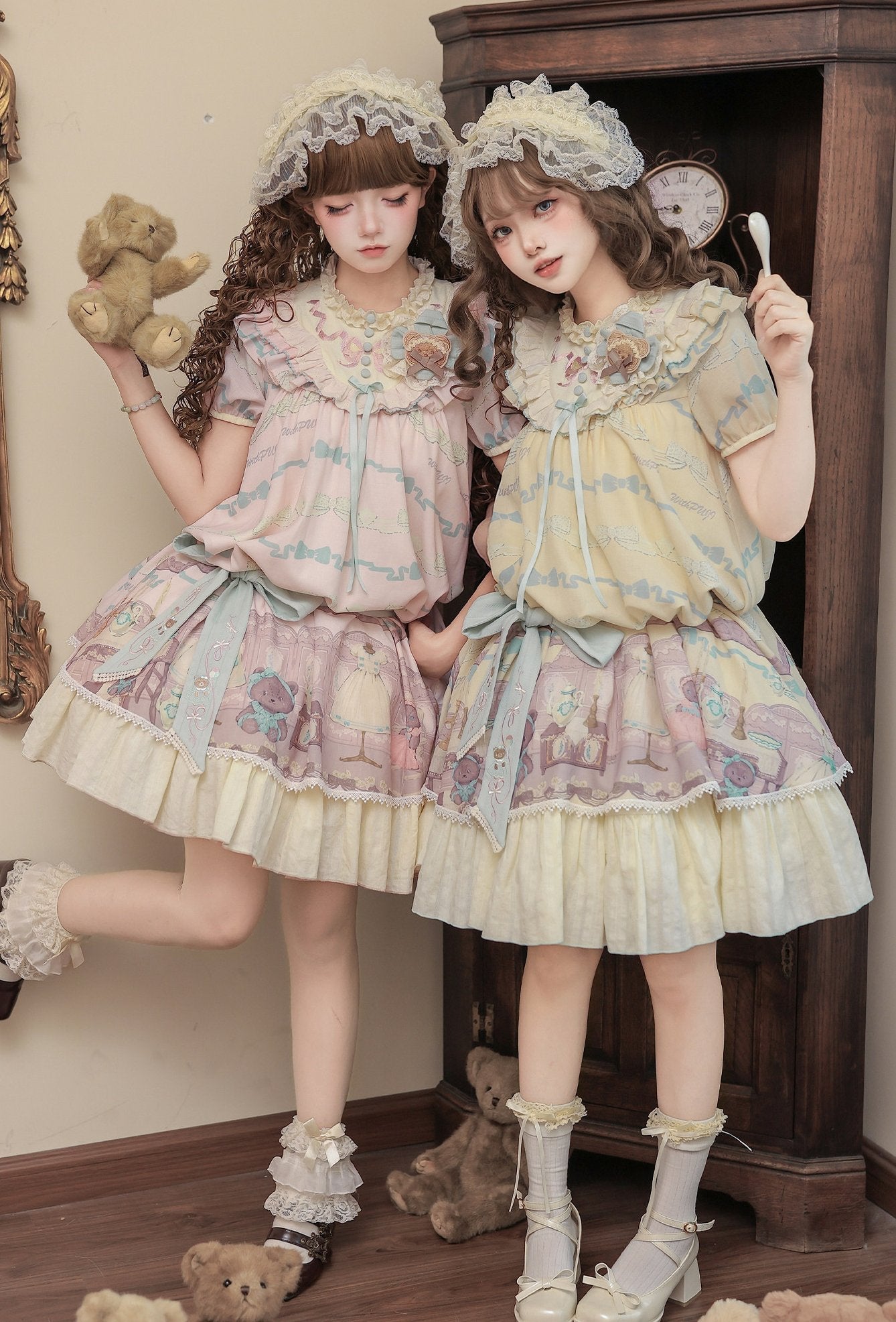 Frosted Bear Dollhouse Antique Doll Lolita OP Dress