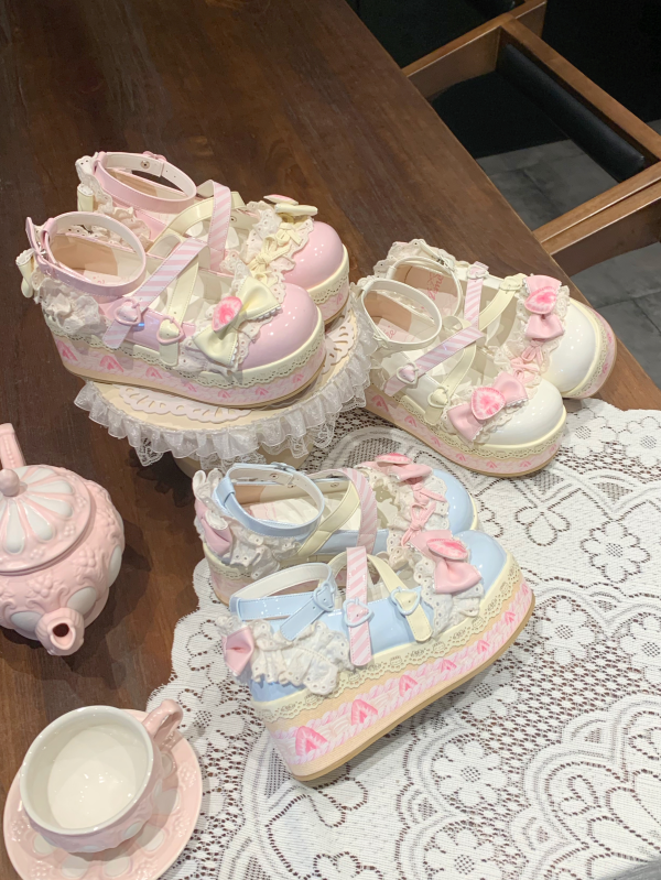 Strawberry Limited Lolita Cute Platform Shoes