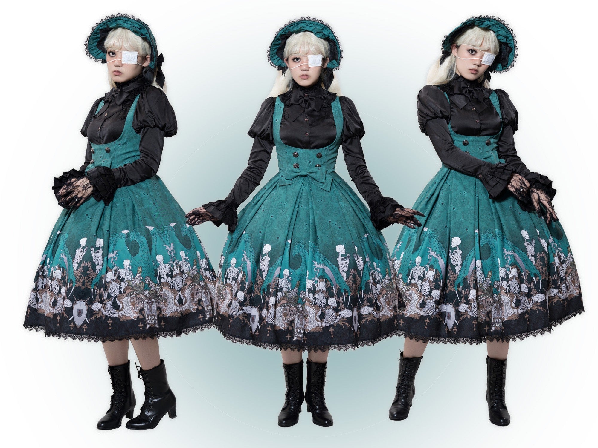 Dragon Bone Lily Lolita Gothic Green JSK Dress