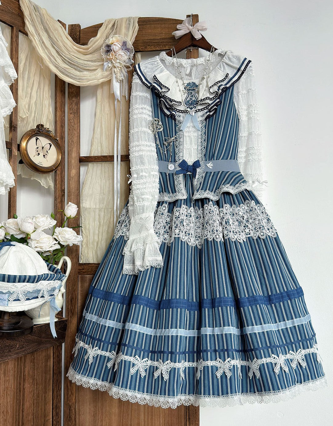 Voyage Apollo Original Sweet Lolita Striped OP/JSK Dress