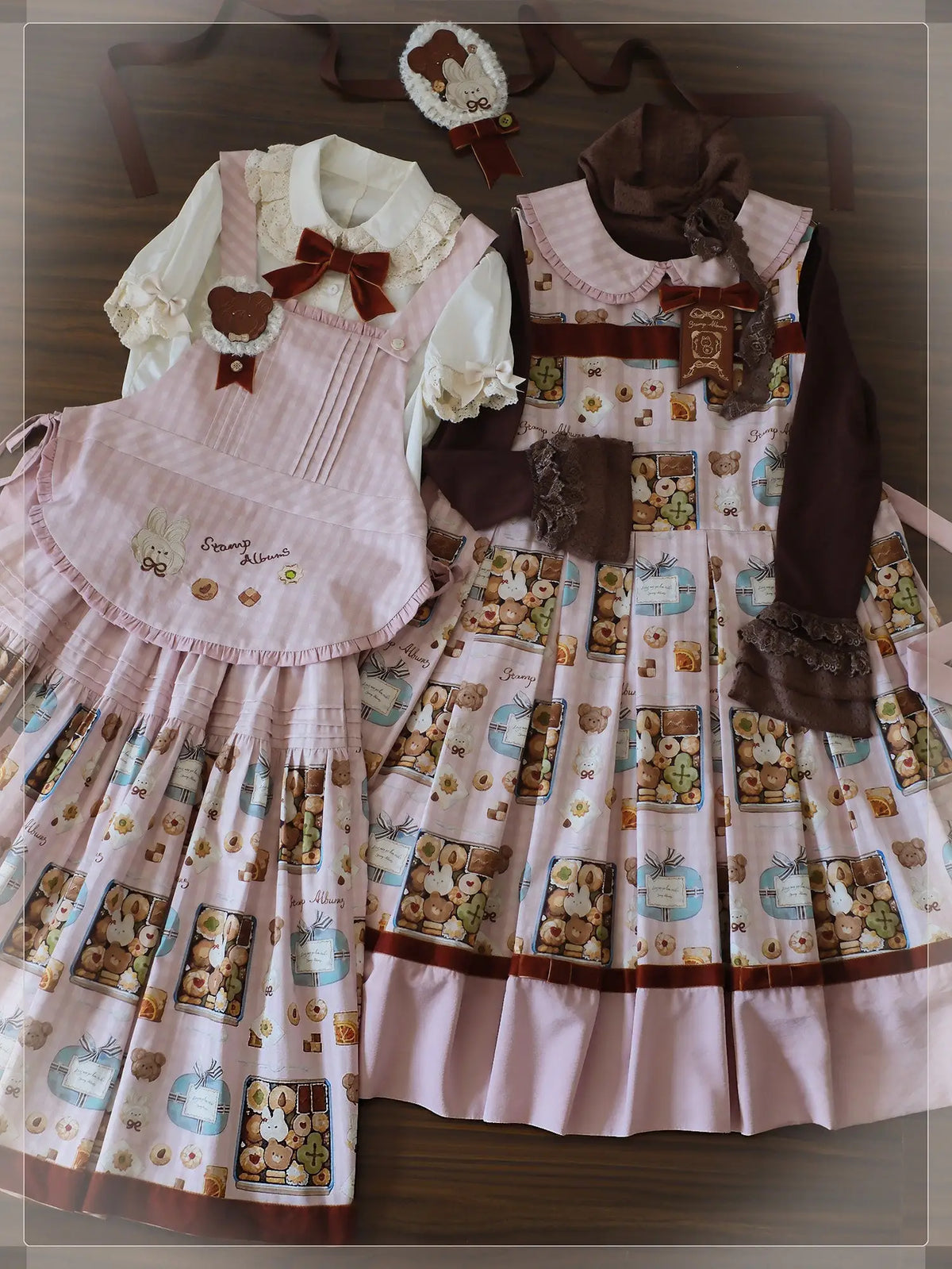 Cookie Box Lolita JSK SK Vest Blouse and Accessories Set