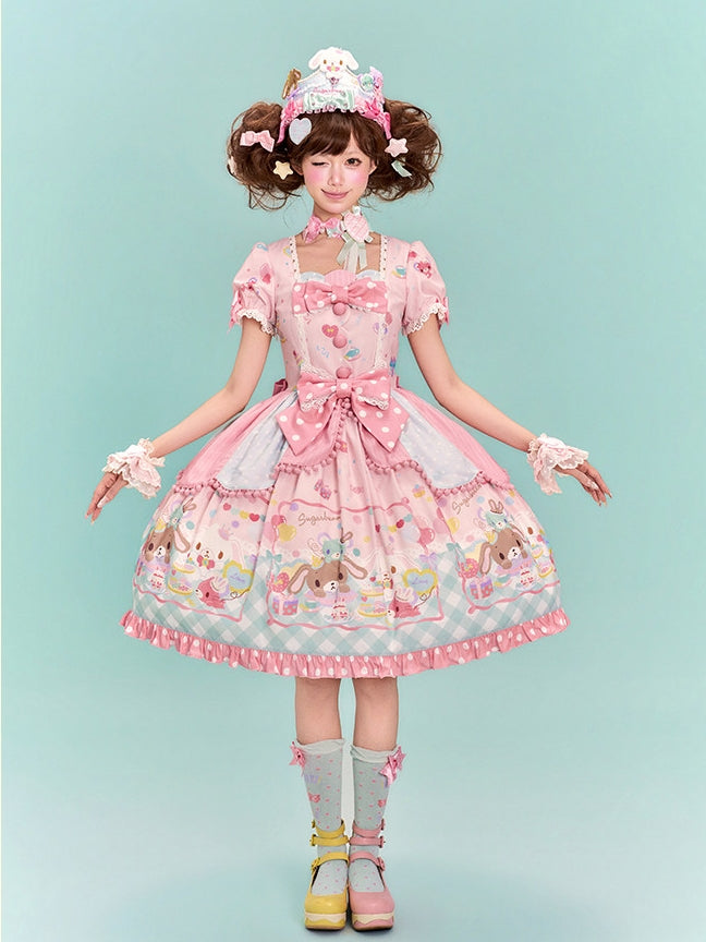 Sugarbunnies Collaboration Lolita Patchwork OP Dress