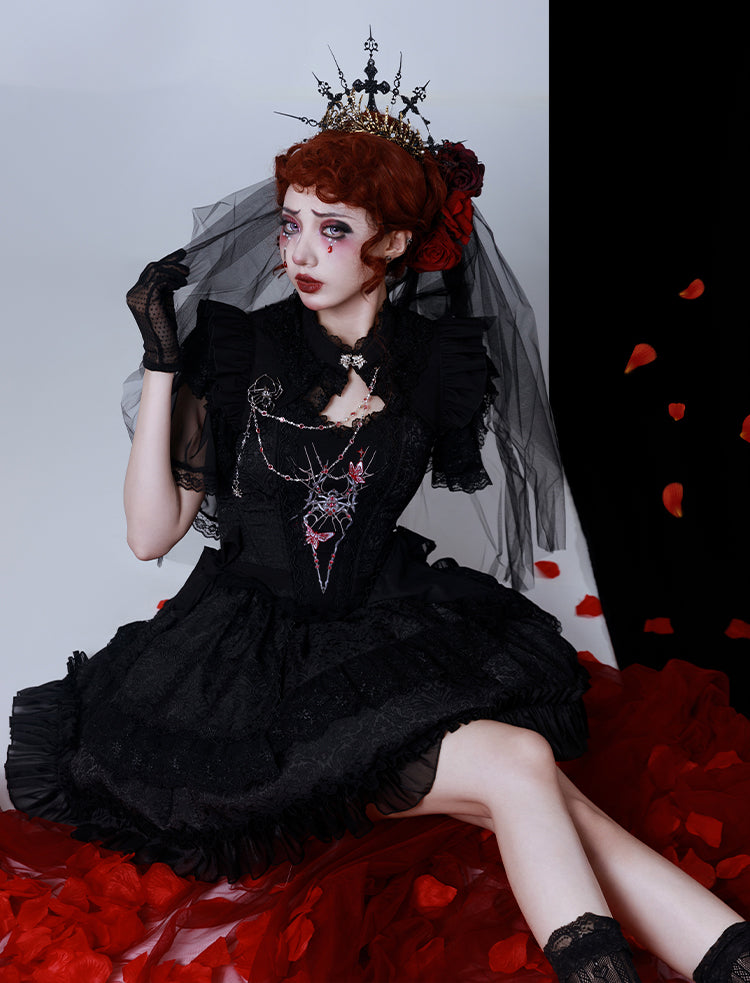 Lolita Punk Spider Dark Style Dress LG1055