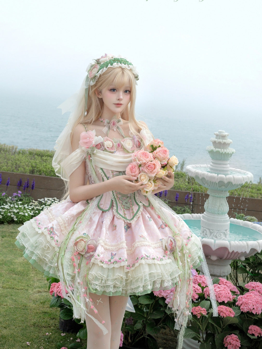 Spring Ivy Vines Lolita Corset & Skirt Set