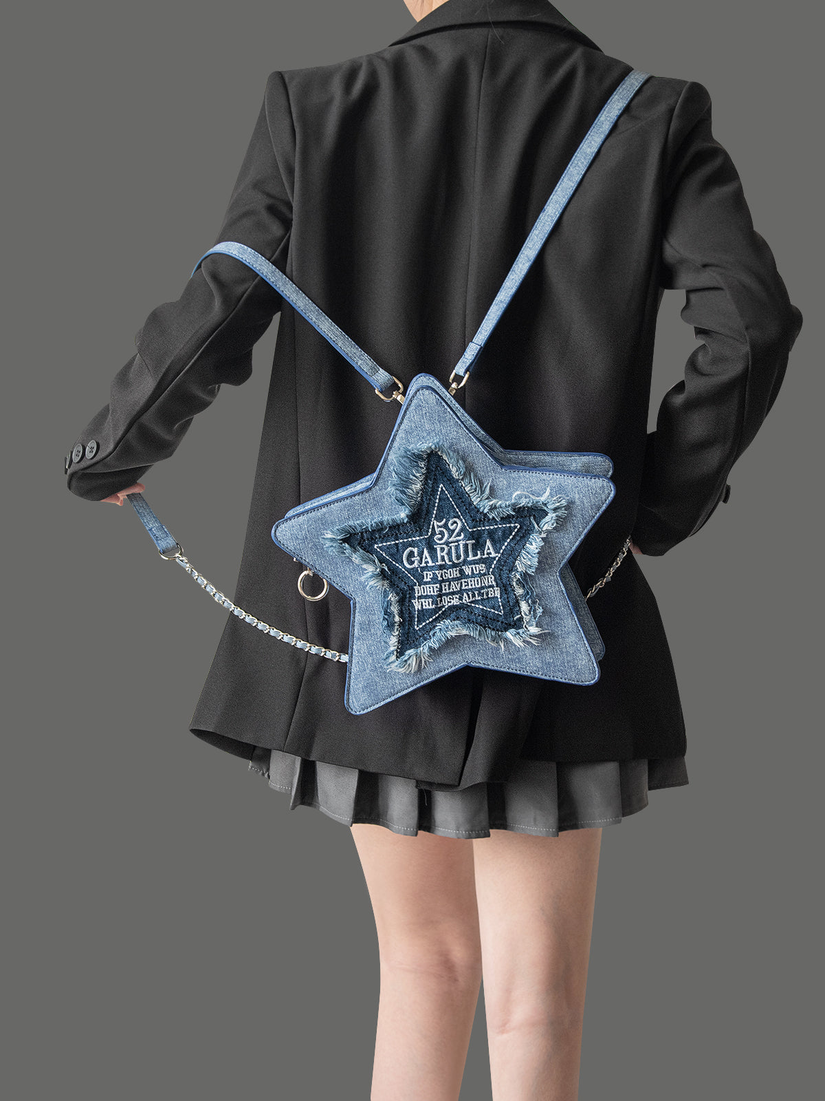 Lolita Y2K Denim Star Backpack LE1015