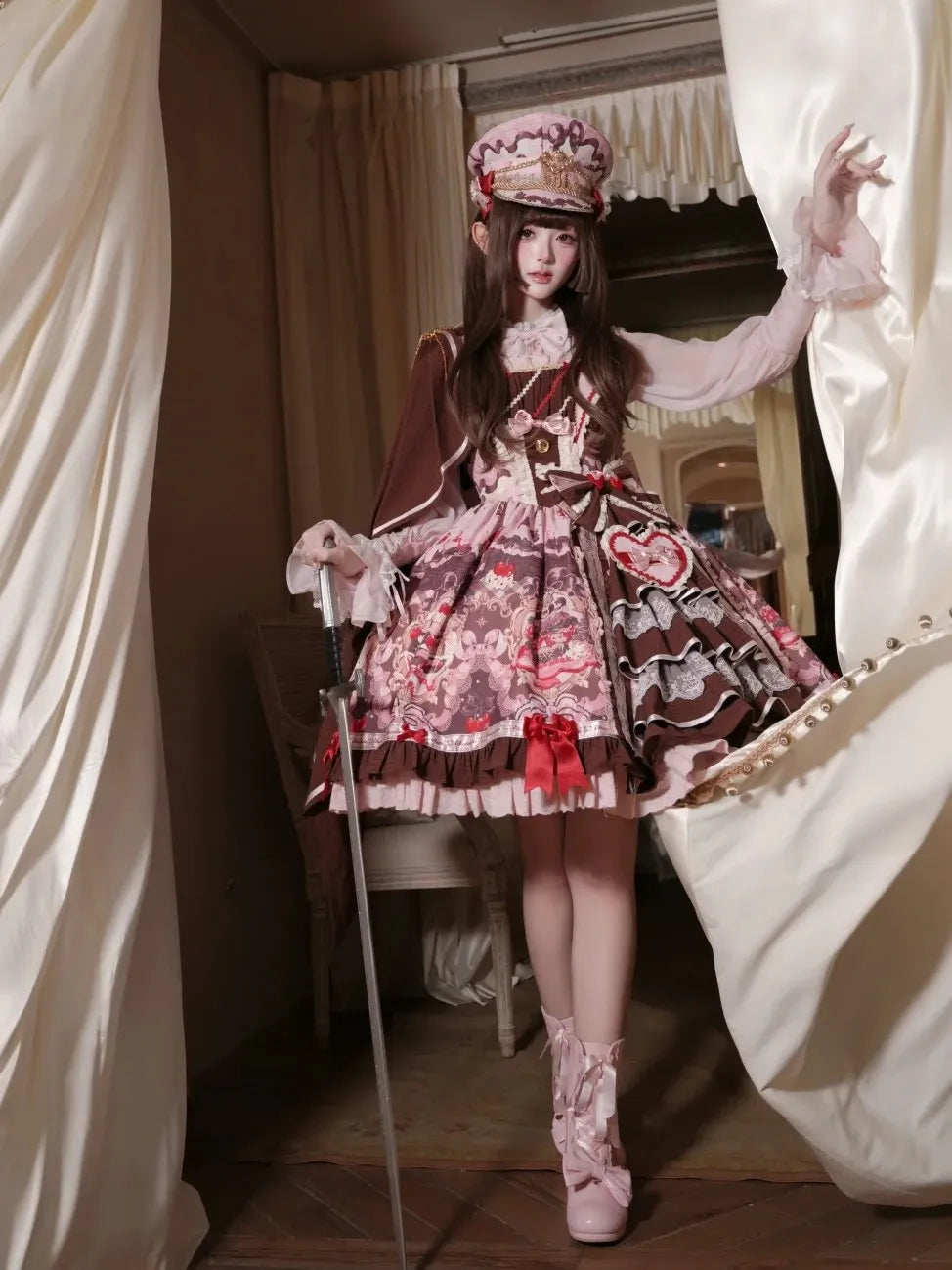Royal Princess Chocolate Sweet Military Lolita JSK