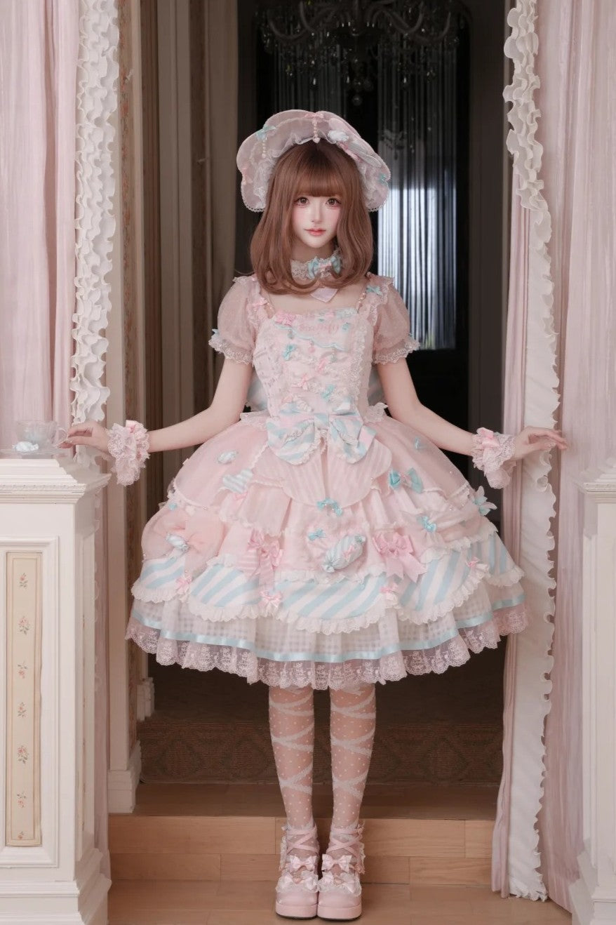 Candy Room Sweet Cake Lolita OP Pink Blue Pastel