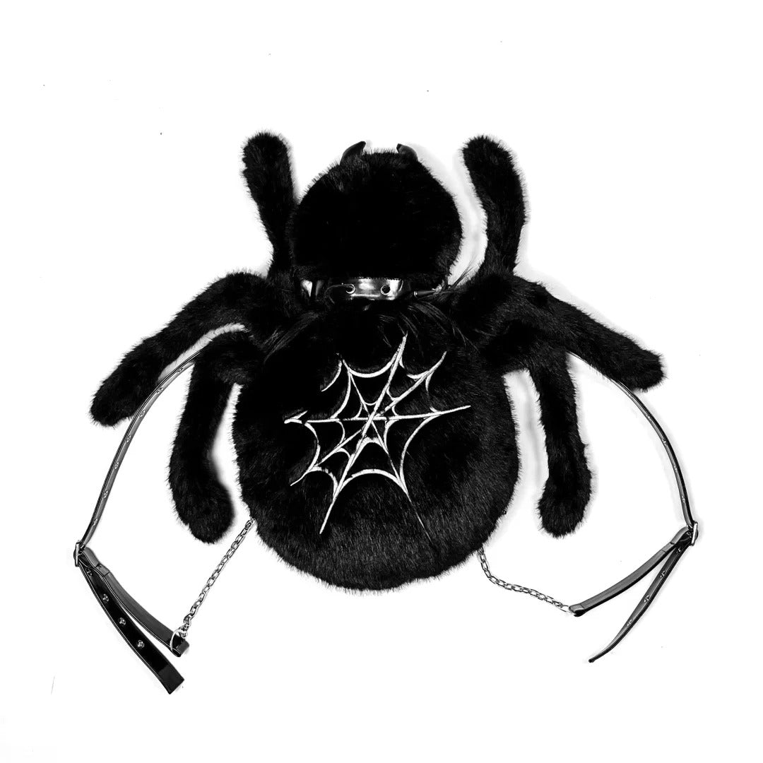 Dark Spider Bag Y2K Punk Dark Spider Leah Plush Spider Bag