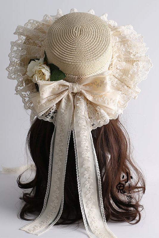 Lolita Mori-kei Straw Sun Hat