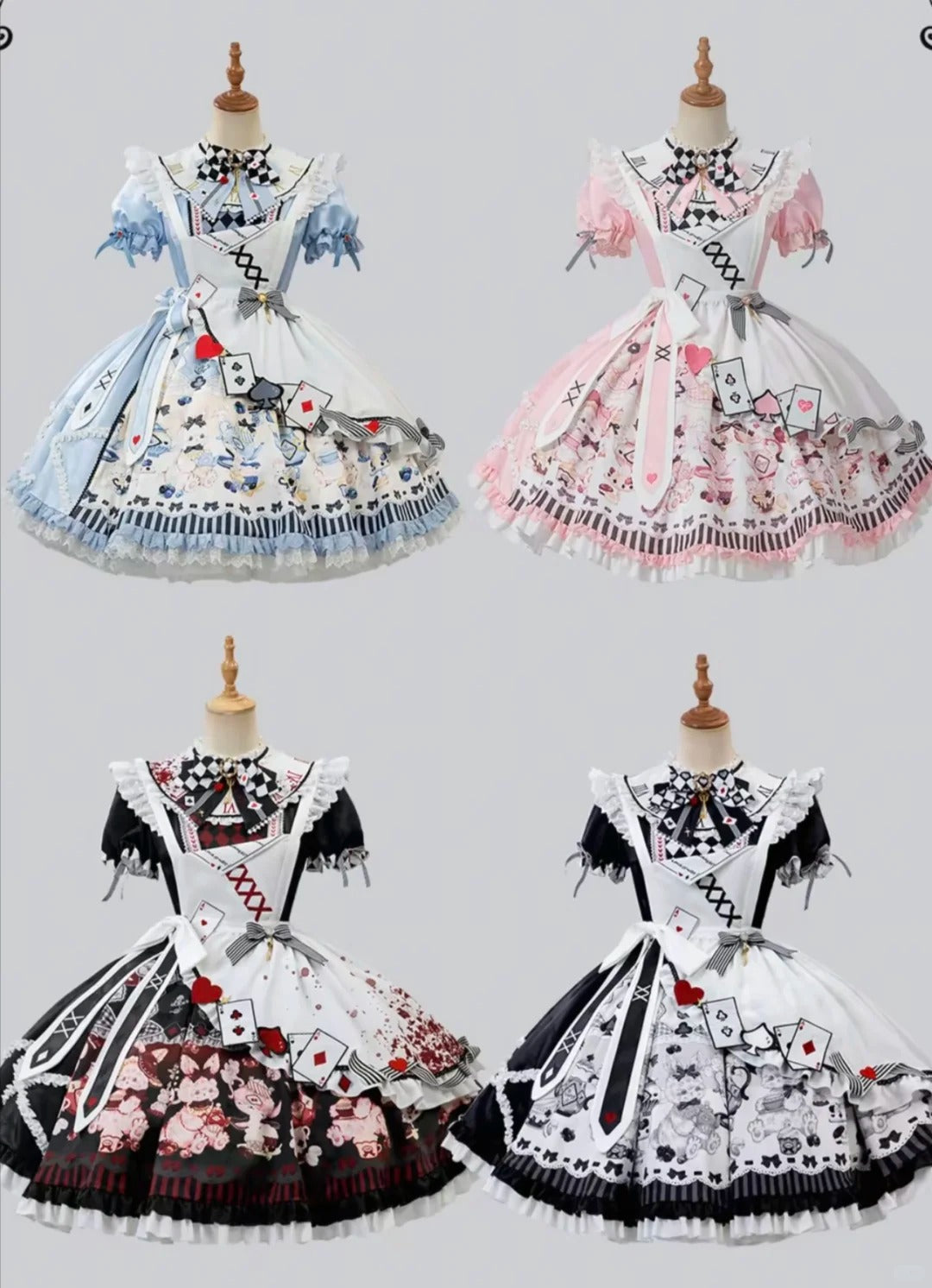 Alice Tea Party 2.0 Original Fairy Tale Style Lolita Blue OP Dress Set