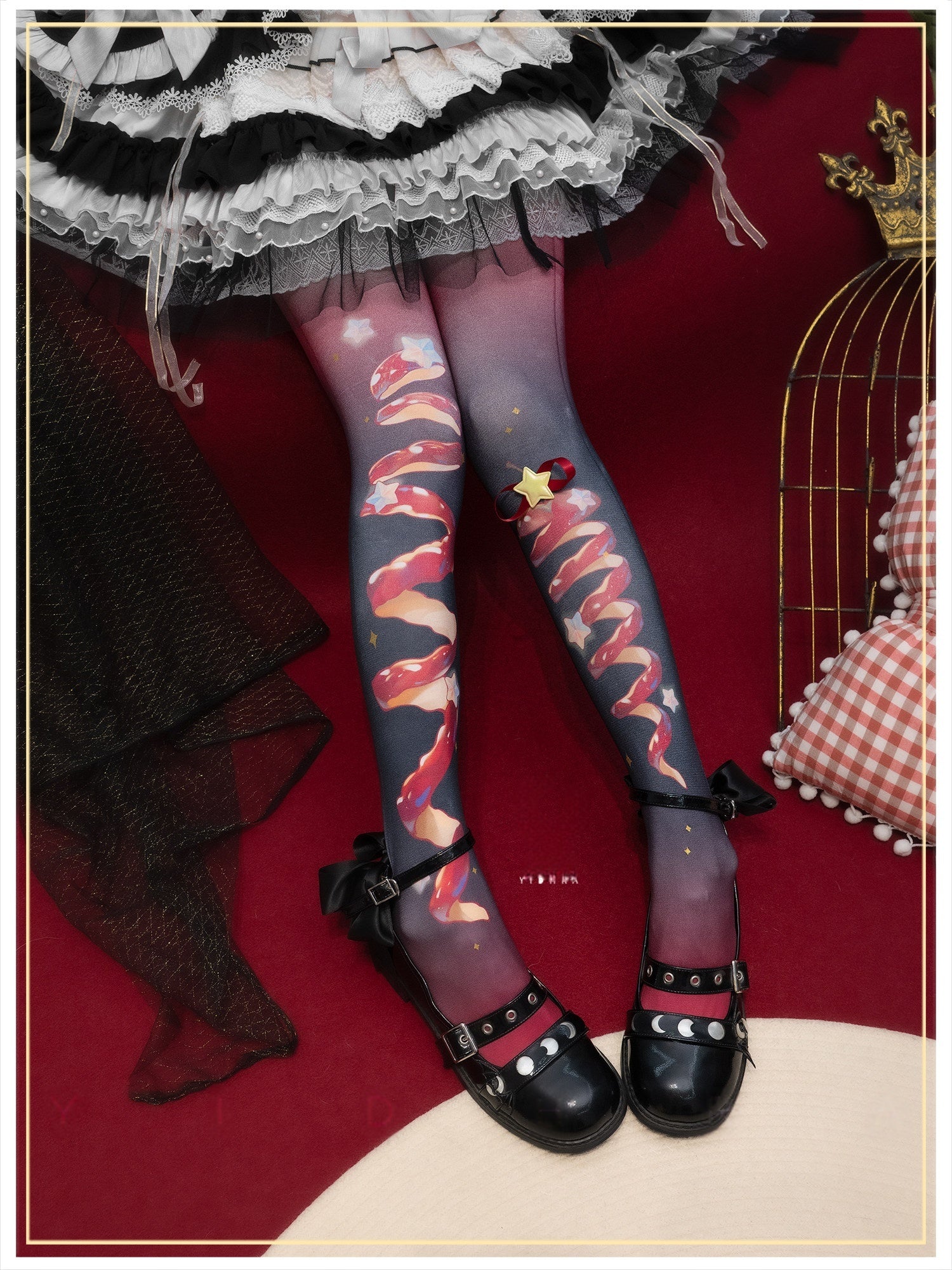 Peaceful Christmas Lolita Printed Tights