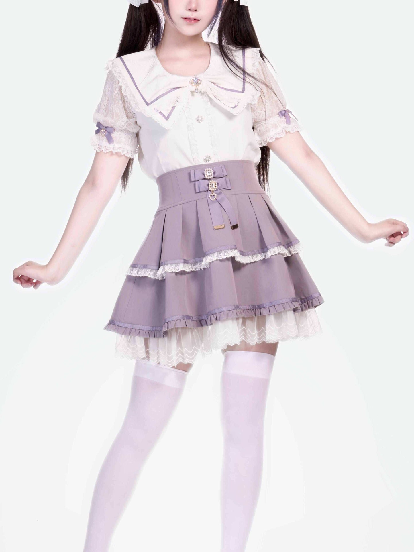 Lolita Seisokei Lace Tiered Skirt LR1002