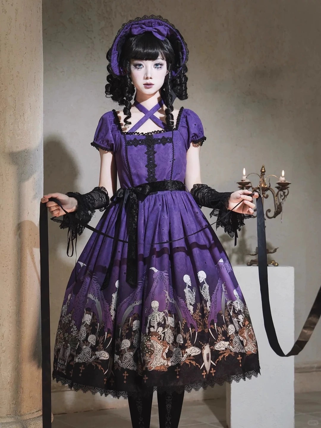 Dragon Bone Lily Lolita Gothic Purple JSK Dress
