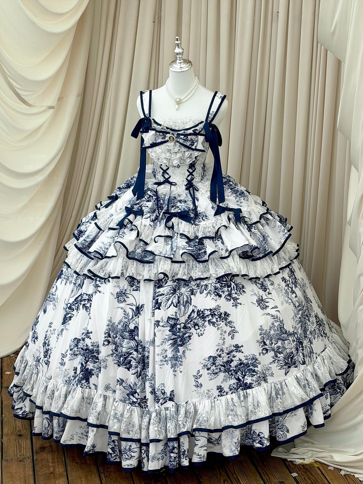 Dream in Porcelain Blue & White Porcelain Dress