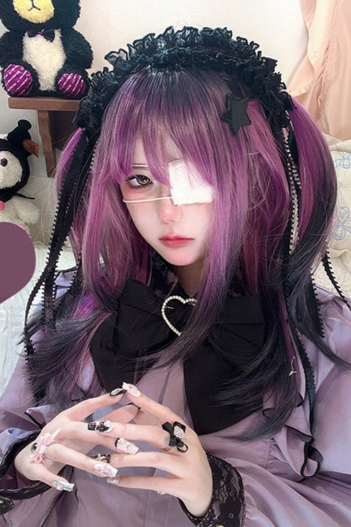 Long Curly Berry Ryousangata Highlights Wig
