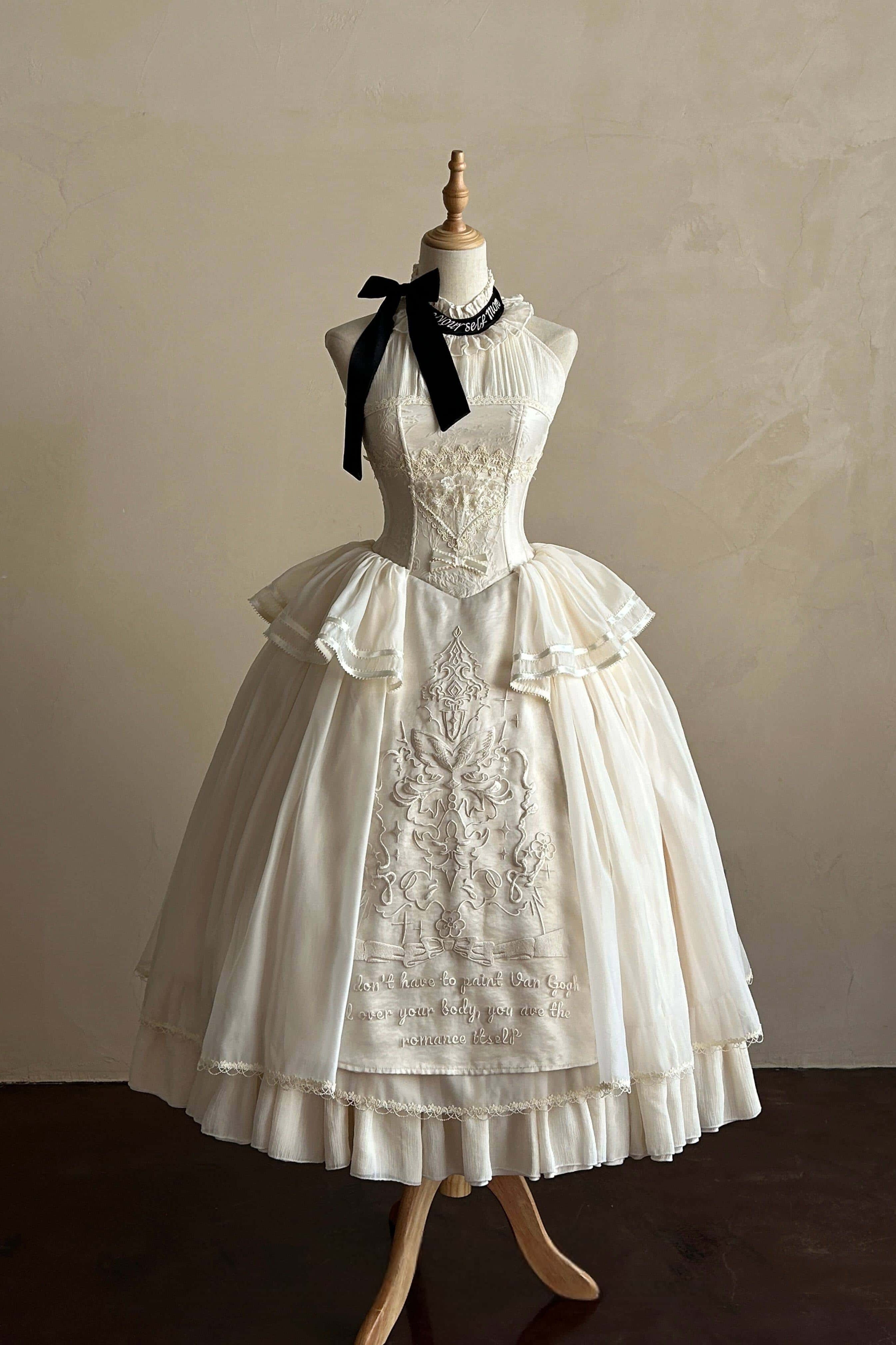 Free Letter Lolita Classic Embroidered Long Dress