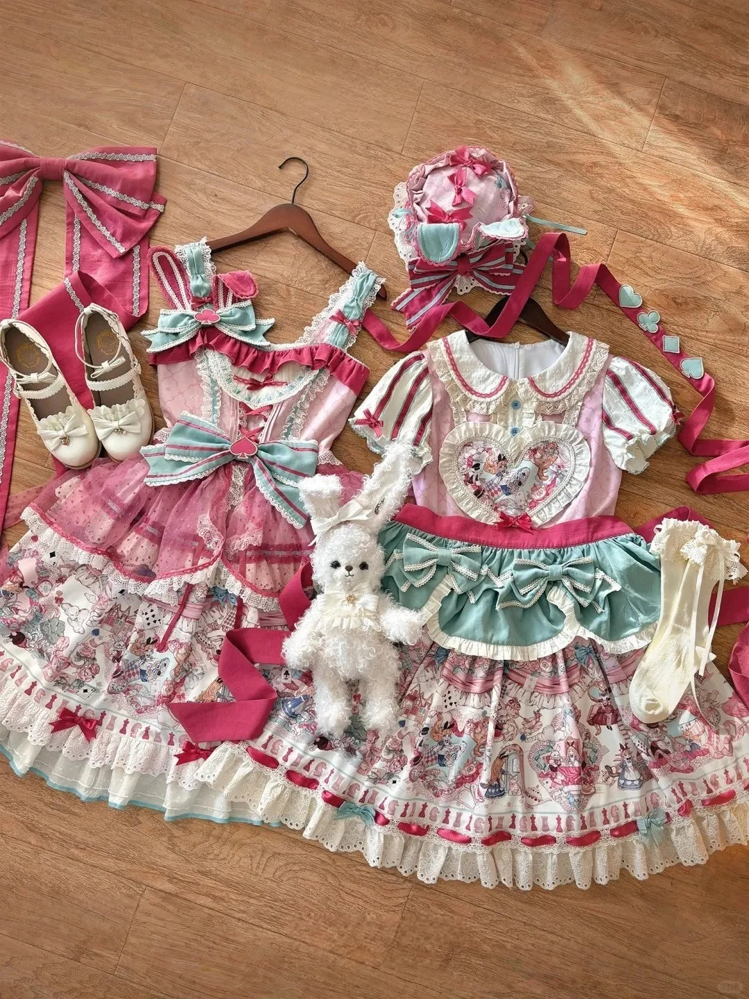 Cat Alice Fantasy Dreamland Lolita JSK Sweet Kawaii Wonderland Print