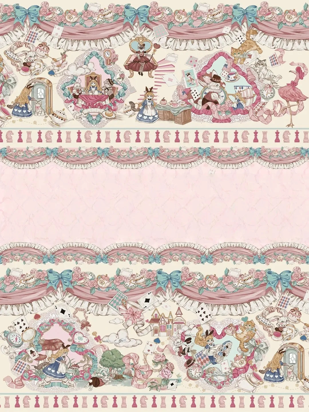 Cat Alice Fantasy Dreamland Lolita OP Sweet Kawaii Wonderland Print