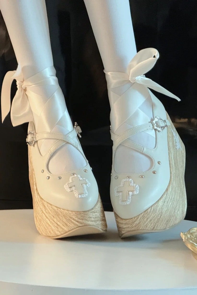 Puppet Lullaby Gothic Cross Rocking Horse Platform Shoes